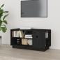 Preview: ARDEBO.de - TV-Schrank Schwarz 80x35x40,5 cm Massivholz Kiefer