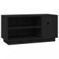 Preview: TV-Schrank Schwarz 80x35x40,5 cm Massivholz Kiefer