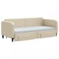 Preview: Tagesbett Ausziehbar mit Schubladen Creme 80x200 cm Stoff