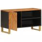 Preview: TV-Schrank Braun und Schwarz 80x31,5x46 cm Massivholz Mango