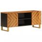 Preview: TV-Schrank Braun und Schwarz 105x33,5x46 cm Massivholz Mango