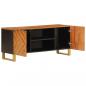 Preview: TV-Schrank Braun und Schwarz 105x33,5x46 cm Massivholz Mango