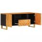 Preview: TV-Schrank Braun und Schwarz 105x33,5x46 cm Massivholz Mango