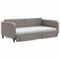 Preview: Tagesbett Ausziehbar mit Schubladen Taupe 100x200 cm Stoff