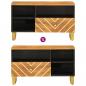 Preview: TV-Schrank Braun und Schwarz 80x33,5x46 cm Massivholz Mango