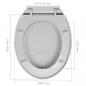 Preview: Toilettensitz mit Absenkautomatik Quick-Release Hellgrau Oval