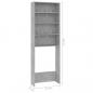 Preview: Waschmaschinenschrank Betongrau 64x24x190 cm