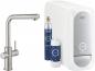 Preview: ARDEBO.de GROHE Blue Home L-Auslauf Starter Kit, herausziehbarer Mousseurauslauf, bis 150° schwenkbar, supersteel (31539DC0)