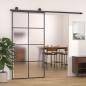 Preview: ARDEBO.de - Schiebetür ESG Glas und Aluminium mattiert 102,5x205 cm Schwarz