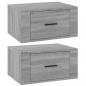 Preview: Wand-Nachttische 2 Stk. Grau Sonoma 50x36x25 cm