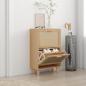 Preview: ARDEBO.de - Schuhschrank Braun 52x25x80 cm Holzwerkstoff & Rattan Natur