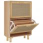 Preview: Schuhschrank Braun 52x25x80 cm Holzwerkstoff & Rattan Natur