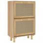 Preview: Schuhschrank Braun 52x25x80 cm Holzwerkstoff & Rattan Natur