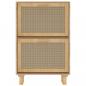 Preview: Schuhschrank Braun 52x25x80 cm Holzwerkstoff & Rattan Natur