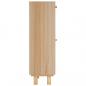 Preview: Schuhschrank Braun 52x25x80 cm Holzwerkstoff & Rattan Natur