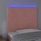 Preview: LED Kopfteil Rosa 90x5x118/128 cm Samt