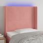 Preview: ARDEBO.de - LED Kopfteil Rosa 93x16x118/128 cm Samt