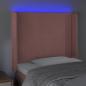 Preview: LED Kopfteil Rosa 93x16x118/128 cm Samt