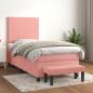 Preview: ARDEBO.de - Boxspringbett mit Matratze Rosa 90x200 cm Samt 