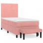 Preview: Boxspringbett mit Matratze Rosa 90x200 cm Samt 