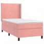 Preview: Boxspringbett mit Matratze & LED Rosa 90x200 cm Samt