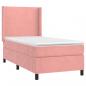 Preview: Boxspringbett mit Matratze & LED Rosa 90x190 cm Samt