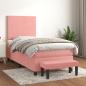 Preview: ARDEBO.de - Boxspringbett mit Matratze Rosa 90x190 cm Samt