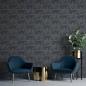 Preview: DUTCH WALLCOVERINGS Tapete Onyx Anthrazit und Golden