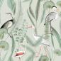 Preview: DUTCH WALLCOVERINGS Tapete Flamingo Mintgrün