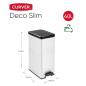 Preview: Curver Tretmülleimer Deco Schmal 40L Silbern