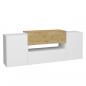 Preview: FMD TV-Schrank 182x33x70,2 cm Weiß und Artisan-Eiche