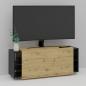 Preview: ARDEBO.de - FMD TV-Schrank 194,5x39,9x49,2 cm Artisan-Eiche und Schwarz