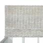 Preview: Bett Grau Natur Rattan 180x200 cm