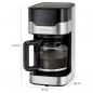 Preview: ProfiCook PC-KA 1169 Kaffeeautomat, Sensor Touch, 1,5 L, 24-Stunden-Zeitschaltuhr, inox (501169)