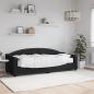 Preview: ARDEBO.de - Tagesbett mit Matratze Schwarz 80x200 cm Stoff