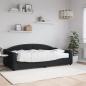 Preview: ARDEBO.de - Tagesbett mit Matratze Schwarz 100x200 cm Stoff