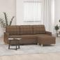 Preview: ARDEBO.de - 3-Sitzer-Sofa mit Hocker Braun 180 cm Stoff