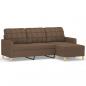 Preview: 3-Sitzer-Sofa mit Hocker Braun 180 cm Stoff