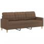 Preview: 3-Sitzer-Sofa mit Hocker Braun 180 cm Stoff