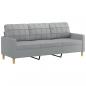 Preview: 3-Sitzer-Sofa mit Hocker Hellgrau 180 cm Stoff