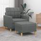 Preview: ARDEBO.de - Sessel mit Hocker Dunkelgrau 60 cm Stoff