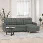 Preview: ARDEBO.de - 3-Sitzer-Sofa mit Hocker Dunkelgrau 180 cm Stoff