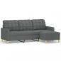 Preview: 3-Sitzer-Sofa mit Hocker Dunkelgrau 180 cm Stoff