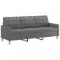 Preview: 3-Sitzer-Sofa mit Hocker Dunkelgrau 180 cm Stoff