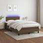 Preview: ARDEBO.de - Boxspringbett mit Matratze & LED Dunkelbraun 120x200 cm Stoff