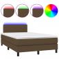 Preview: Boxspringbett mit Matratze & LED Dunkelbraun 120x200 cm Stoff