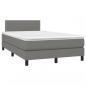 Preview: Boxspringbett mit Matratze & LED Dunkelgrau 120x200 cm Stoff