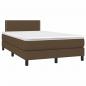 Preview: Boxspringbett mit Matratze & LED Dunkelbraun 120x200 cm Stoff