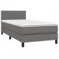 Preview: Boxspringbett mit Matratze & LED Grau 100x200 cm Kunstleder