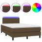 Preview: Boxspringbett mit Matratze & LED Dunkelbraun 120x200 cm Stoff